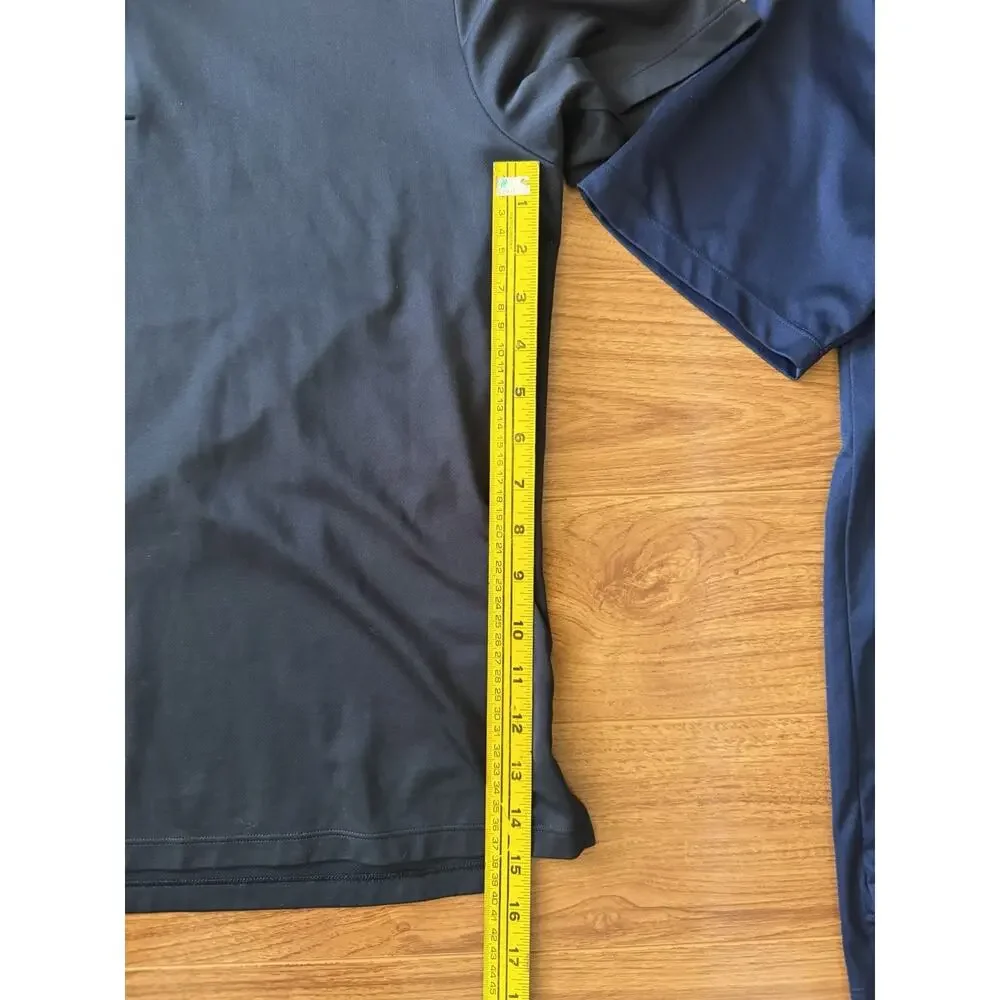 2 Adidas Small Polo Black Shirt Men Sports Logo Casual Golf Stretch Sleeve